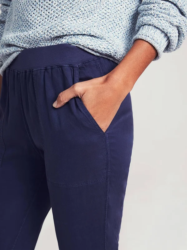 Faherty Women's Arlie Day Pants - Navy, Size 2XL, Cotton/Fabric/Linen