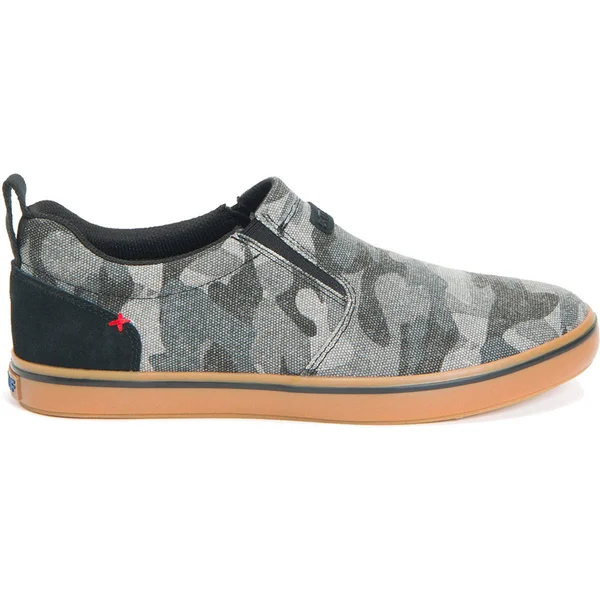 Xtratuf Men's Canvas Sharkbyte Deck Shoe, Black Camo, 7