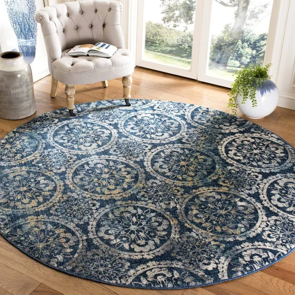 Safavieh EVK517D Evoke Navy - Creme Area Rug - 4& x 6&