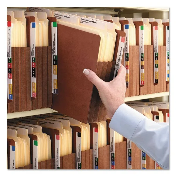 Smead SMD73691 Extra Wide Redrope End Tab File - Straight Cut, 5-1/4x22 Expansion, Letter, Dark Brown GUSSET, 10 per Box