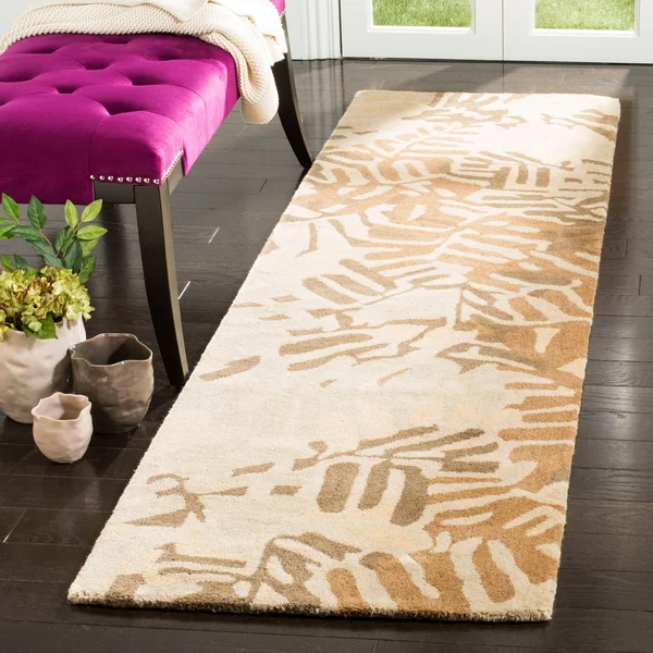 Safavieh 4& x 4& Round Martha Stewart Palm Leaf Oolong Tea Rug