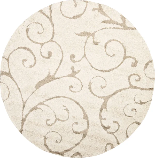 Safavieh SG455-1113-9SQ Florida Shag Cream & Beige 9& x 9& Square Rug
