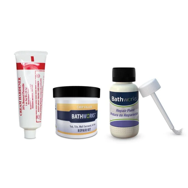 Bathworks 4 oz. Tub and Tile Chip Repair Kit in Bone - Ivory CRC-203