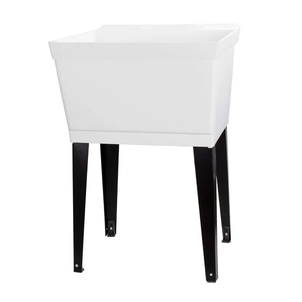 19 Gallon Utility Sink Laundry Tub by JS Jackson Supplies with Adjustable Metal Legs - Ideal for Laundry Room, Basement, or Garag