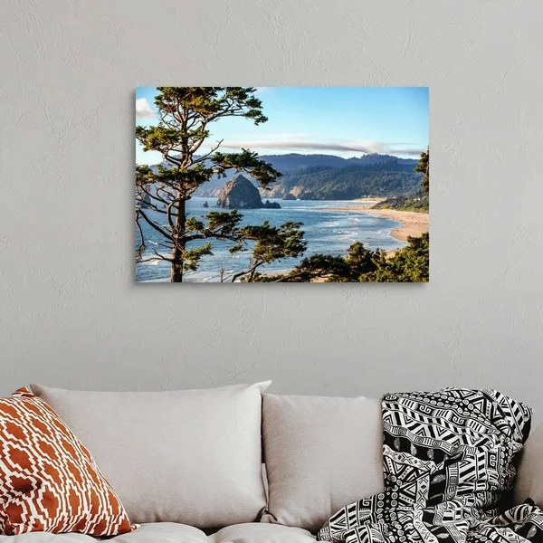 Cannon Beach Landscape - Haystack Rock, Oregon, Canvas Wall Art, 36x24, Great Big Canvas