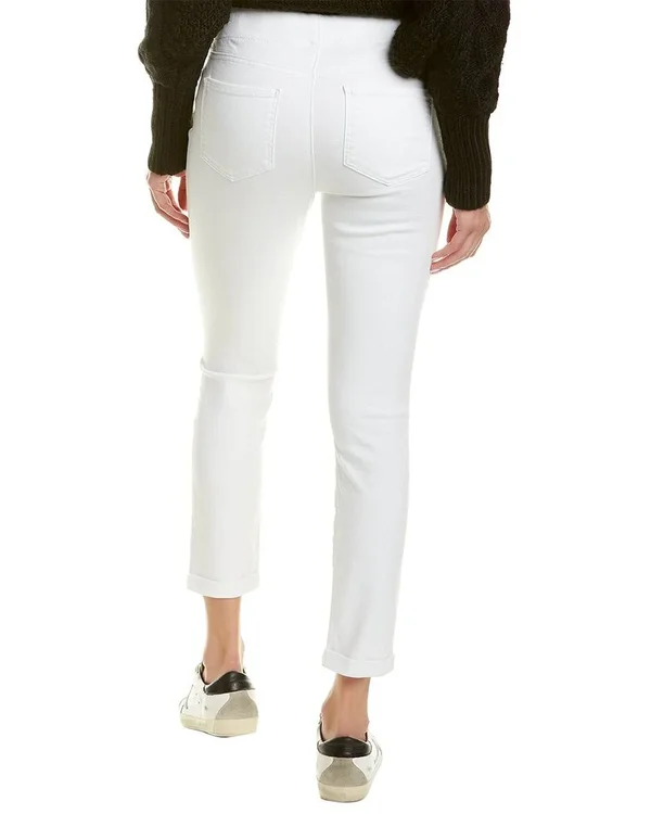 Nydj Slip-On Optic White Skinny Ankle Cut Jean