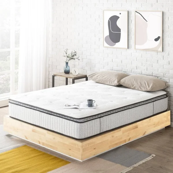 Crown Comfort 12 inch Eira Hybrid Mattress - Pocket Spring Gel Memory Foam, Quilted Top, Oeko-tex and CertiPUR-US Certified -, S