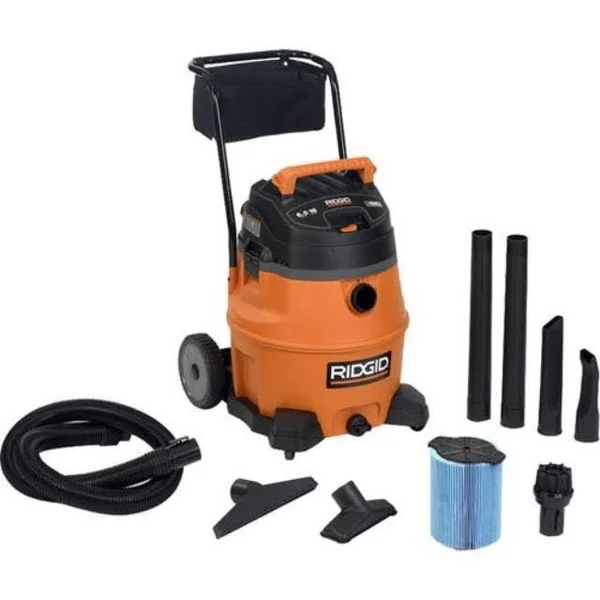 Ridgid 31693 Wd1851 16 Gallon 6.5 HP Wet/Dry Vacuum with Cart - 28.0 x 19.8 x 19.8 inches