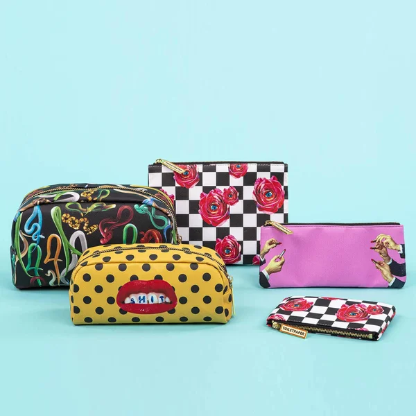 Seletti Wears Toiletpaper Sh*t-print Faux-Leather Pencil Case