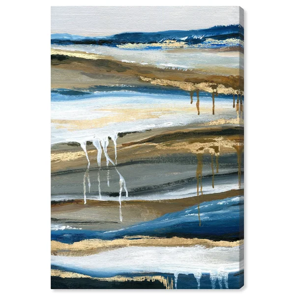 Oliver Gal 'Lovely Blue Skies' Abstract Wall Art Canvas Print Paint - Gold, Blue - 16 x 24
