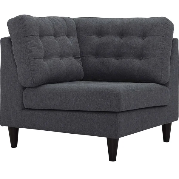 Modway Empress Upholstered Fabric Corner Sofa, Wheatgrass
