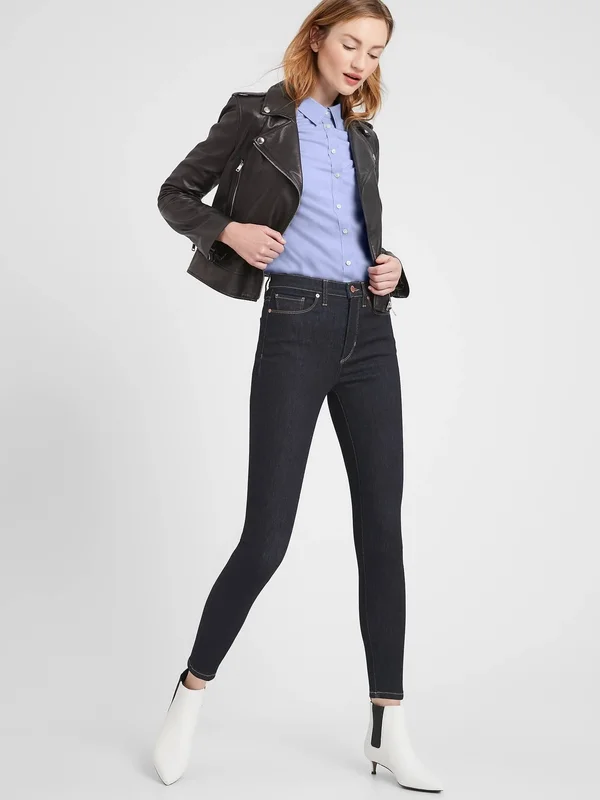 Banana Republic Women's Riley Tailored-Fit Shirt Light Blue Tall Size 16