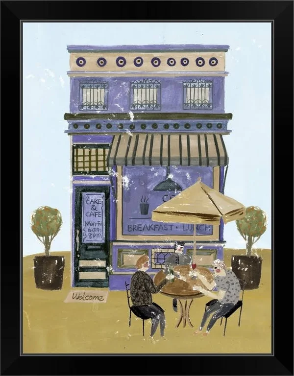Local Cafe II - Black Framed Wall Art, 18x24, Great Big Canvas