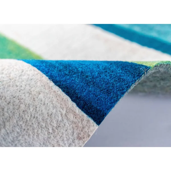 Liora Manne Visions II Painted Stripes Indoor/Outdoor Rug Blue 27x22 x 8&