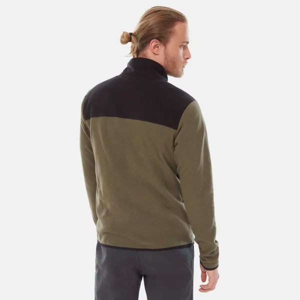 The North Face Men's TKA Glacier Full Zip Jacket - XXL - New Taupe Green, TNF Black