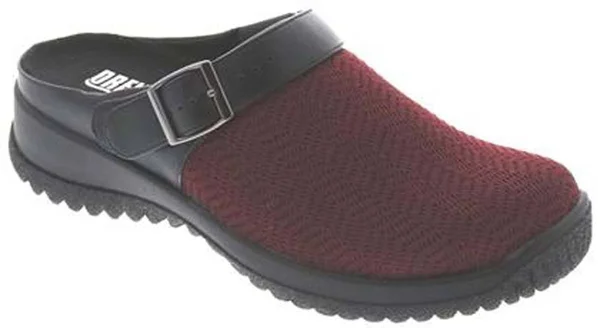 Drew Women's Savannah Clog - Burgundy Wavy Stretch