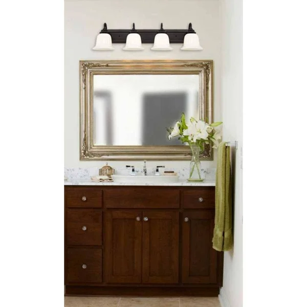 Westinghouse 6305100 Harwell Four Light Indoor Wall Fixture Amber Bronze