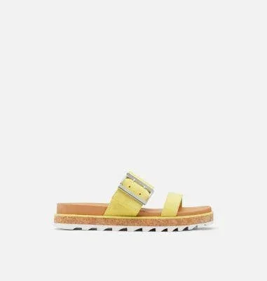 Sorel Womens Roaming Buckle Slide Size 5 - Yellow
