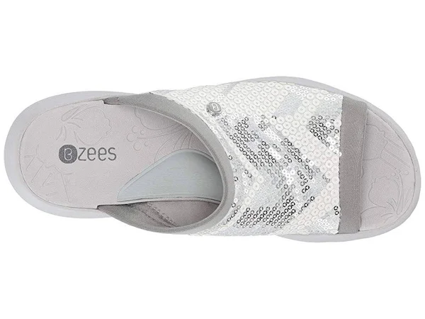 Bzees Jubilee Sandal - Women's - White/Silver