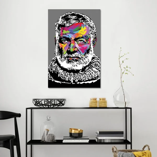 TECHNODROME1 Canvas Prints - Hemingway IV ( People > celebrities > Authors & journalists > Ernest Hemingway art)