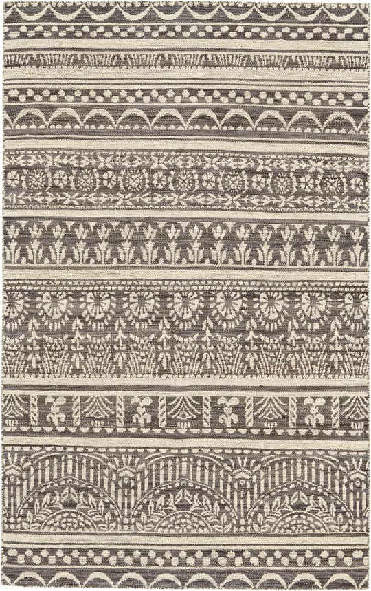 Weave & Wander Charcoal Harlee 743R0125 Rug - Bohemian Round 8&