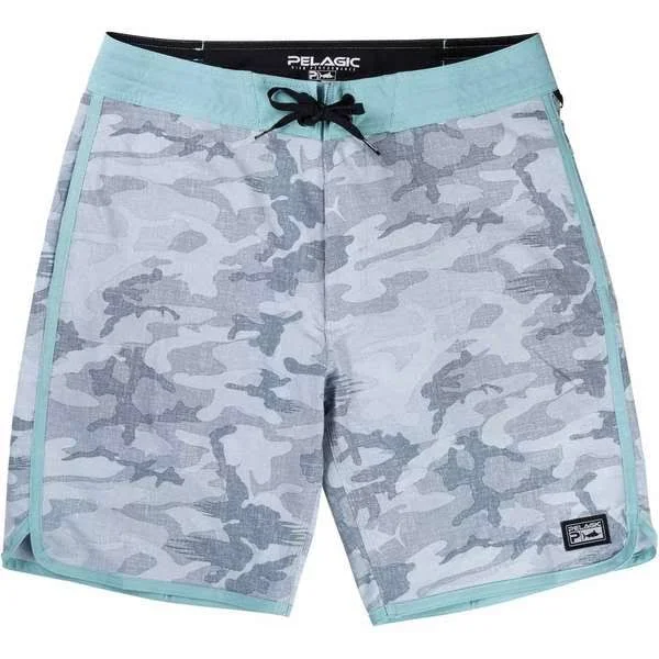 Pelagic Men's The Slide Fishing Board Shorts Fish Camo Grey Size - 32