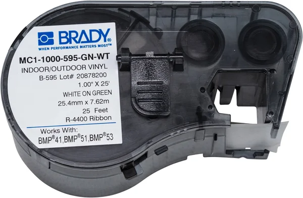Brady MC1-1000-595-GN-WT Label - 1 in W x 25 ft L