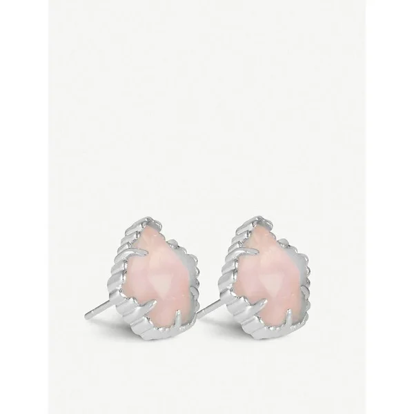 Kendra Scott Tessa Silver Earrings in Rose Quartz