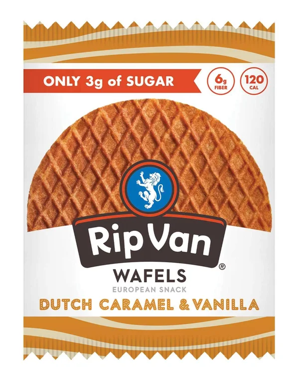 Rip Van 3341 Wafels Low Sugar Dutch Caramel Vanilla Singles 48-1.16 Ounce - Price/Case