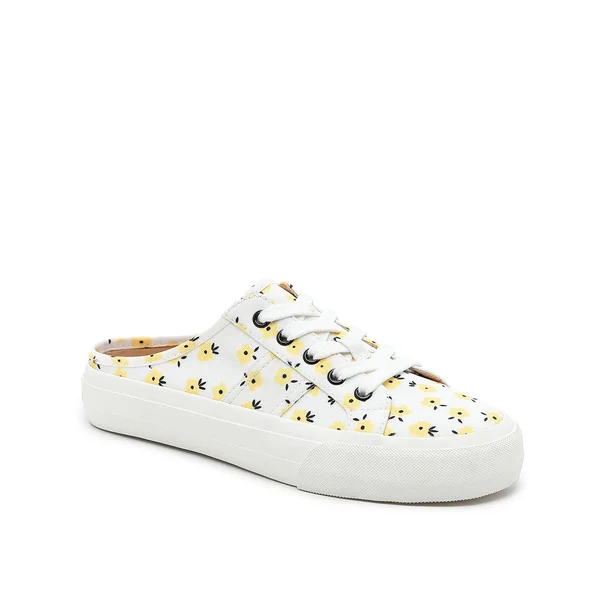 Crown Vintage Floraine SlipOn Sneaker, Women's, White/Yellow Floral Print, Size 9, Slip-Ons, Sneakers, Slip-On