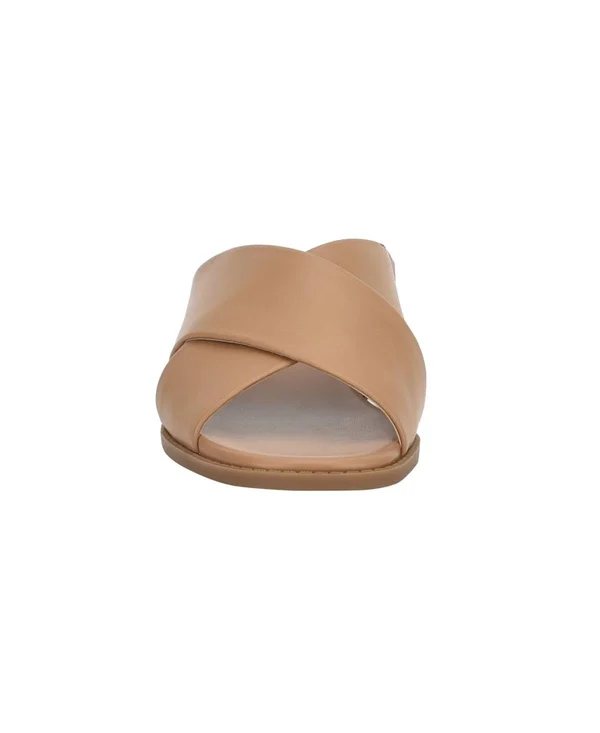 Easy Spirit Women's Evolve Odyssa Criss Cross Band Slide, Size: 7.5, Natural Sheep Leather