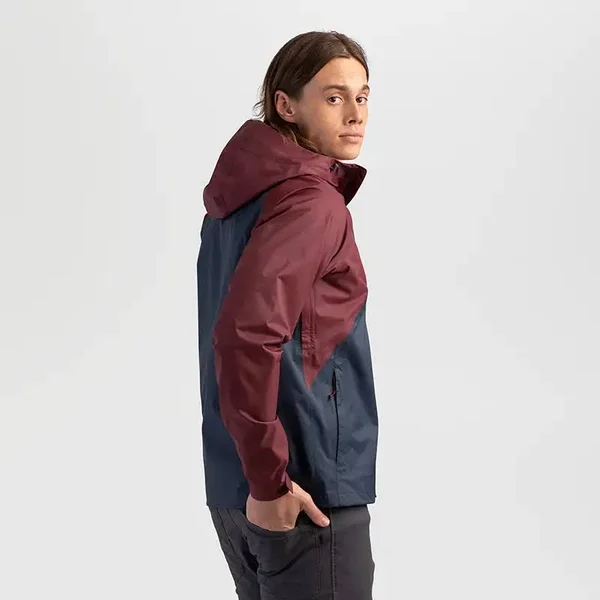 Outdoor Research Apollo Rain Jacket - Men's Burgundy/Naval Blue - XXL