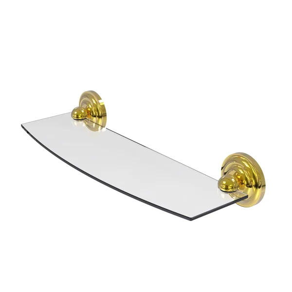 Allied Brass Prestige Que New Collection 18 inch Glass Shelf Polished Brass