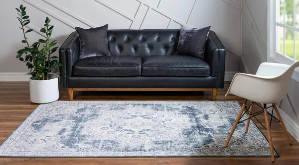 Traditional Chateau Roosevelt Rug 9x12, Navy Blue