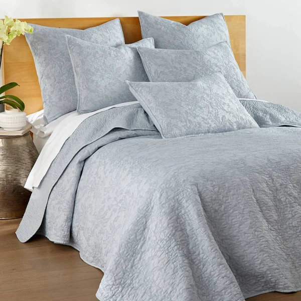 Homthreads Emory Quilt Set & Shams, Light Blue, King