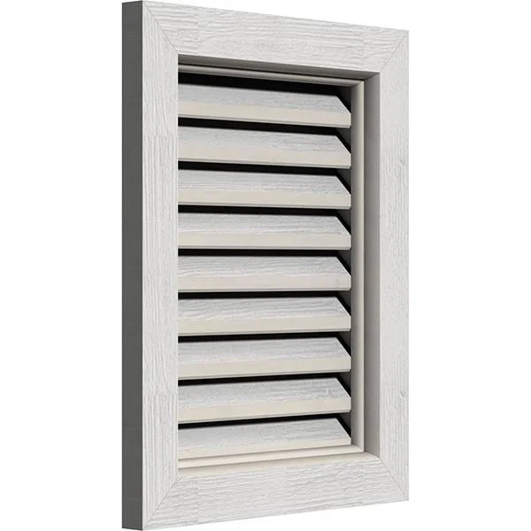 Ekena Millwork GVWVE34X1200RFPWR 34x22W x 12x22H Vertical Gable Vent (39x22W x 17x22H Frame Size): Primed - Functional, Rough Saw