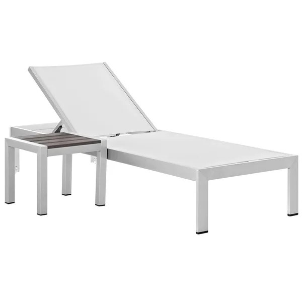 Modway Shore 2 Piece Outdoor Patio Aluminum Set - Silver Gray