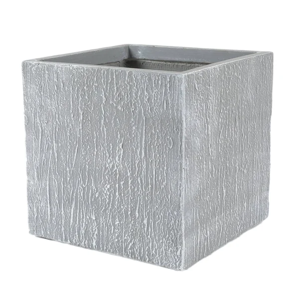 14in. H Square Light Gray MGO Planter
