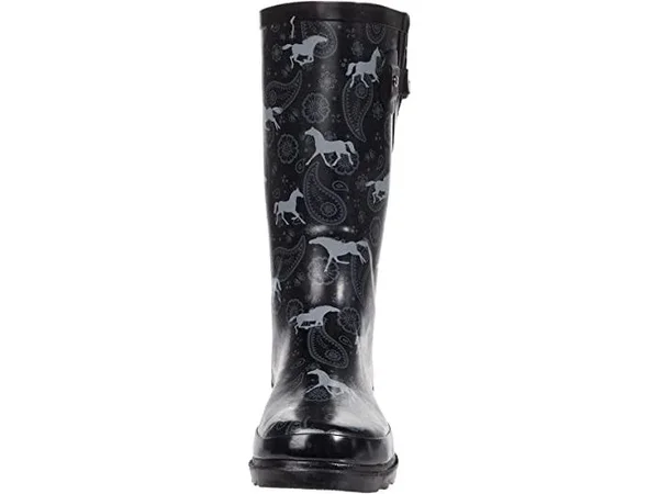 Western Chief Printed Tall Rain Boot Blue Mustang - M, 8