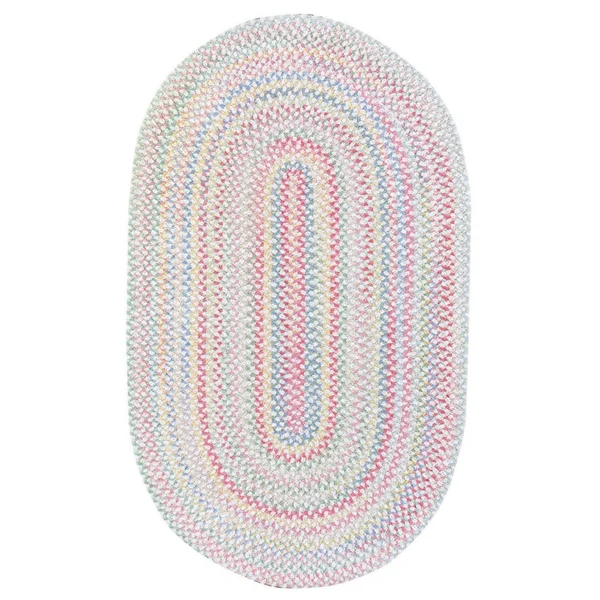 Capel Rugs - Baby&s Breath Concentric Rectangle Braided Rugs - Size: 2& x 3&, Blue