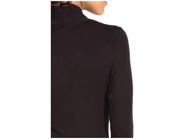 Karen Kane Black Cascade Wrap Dress