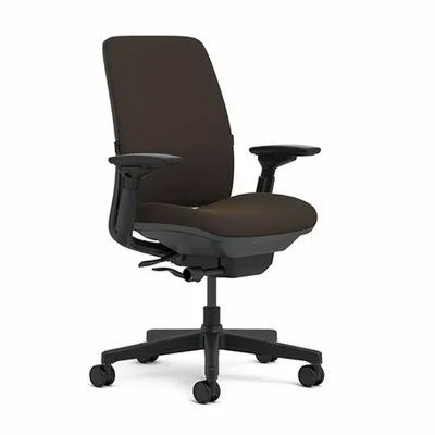 Amia Ergonomic Task Chair Steelcase Upholstery: Buzz2 - Chocolate (5G58) - Frame Finish: Black, Base: Plastic Base with Standard