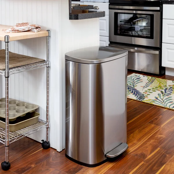 Honey-Can-Do TRS-08315 Stainless Steel Rectangle Step Can, 50 LITER