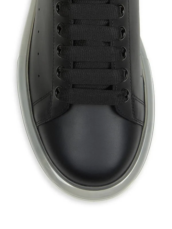 Alexander McQueen Men's Oversized Clear-Sole Sneakers White
