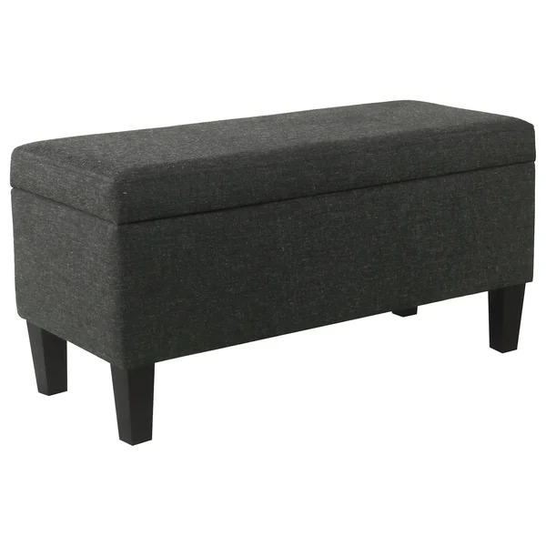 HomePop Large Decorative Storage Bench - Black