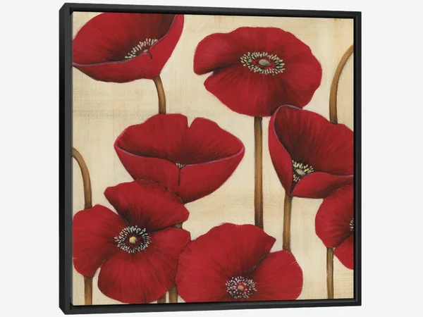 Framed Canvas Art - Bouquet Rouge by Maja ( Floral & Botanical > Flowers art)
