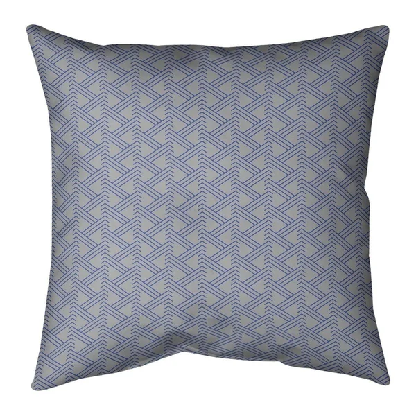 Gray Color Zig Zag Pattern Throw Pillow - 14 x 14 - Gray & Green - Polyester