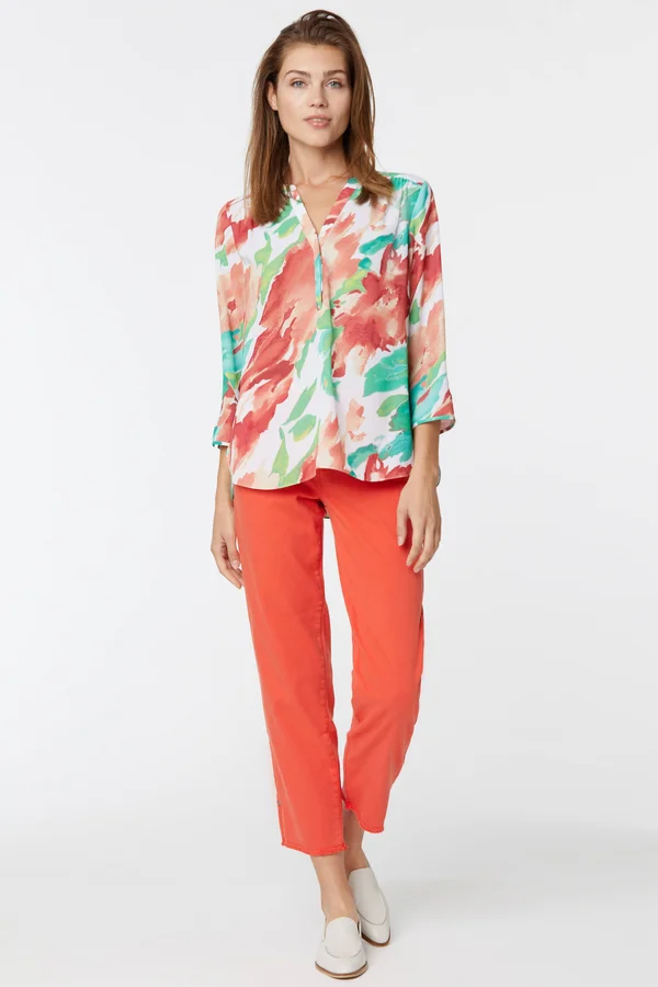 Nydj Women's The Perfect Blouse in Summertide - Plus, Size: Medium
