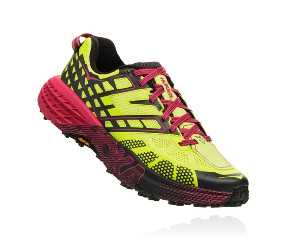 In Box Hoka One One Speedgoat 2 Trail Running Shoes Sz 8 Green - Nine