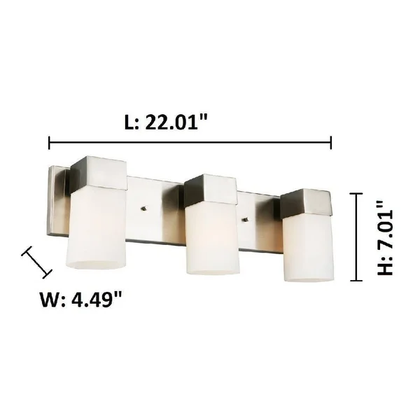Eglo Ciara Springs 3-Light Brushed Nickel Bath Vanity Light 202864A